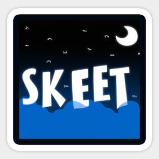 Skeet Language in Air over Moon Sticker